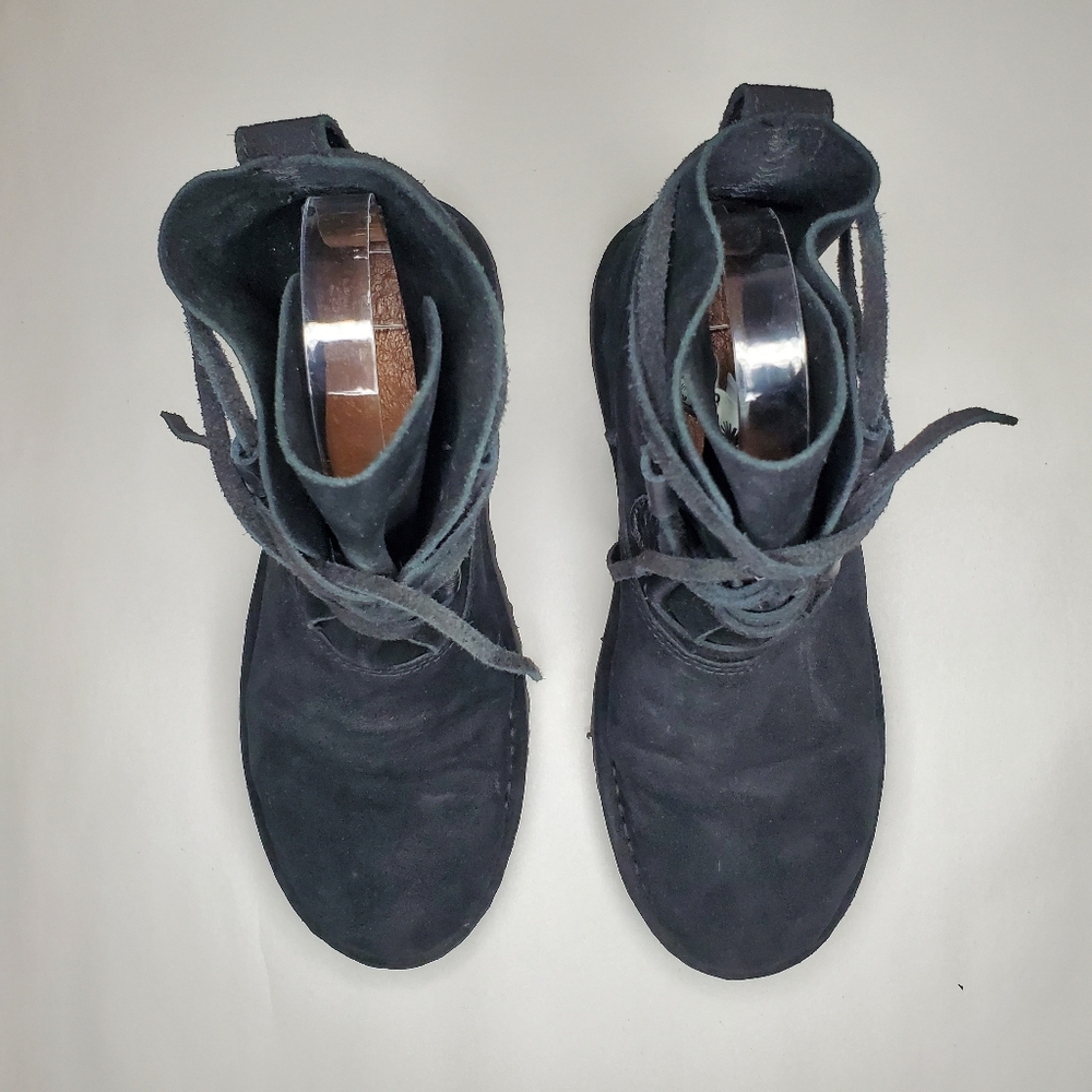 UGG Elvi Brown Suede Lace-up Ankle Boots Size 8 - Picture 4 of 10